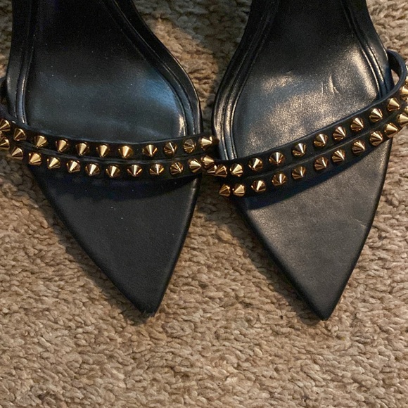Zara | Black Studded Heels - Picture 2 of 7